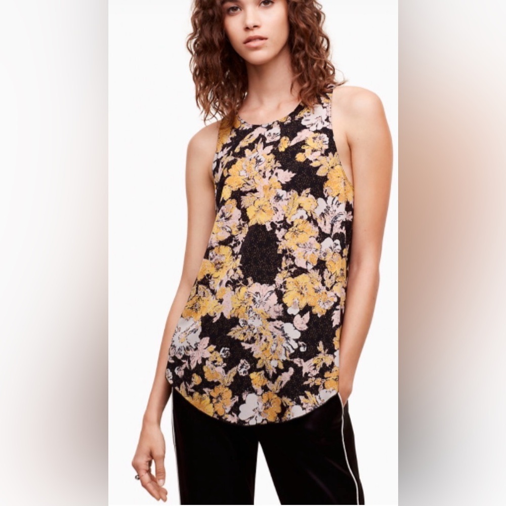 Wilfred Sevres Black Floral Sleeveless Blouse